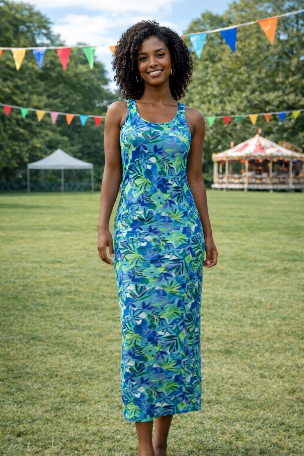 Banana Boat UPF 50+ Sleeveless Printed Maxi Dress