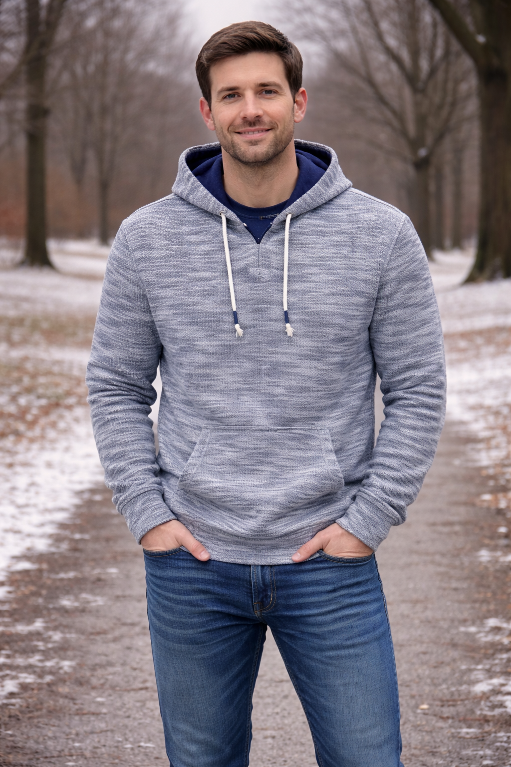 Basix of America Men Terry Hooded Printed Sweatshirt - Image 2