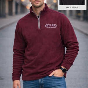 Banana Boat Men Outdoor Fleece Quarter Zip Reflective UPF50+ Jacket With Shell