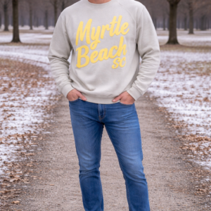 Basix of America Garment Dye Crew Neck Pullover Sweatshirt