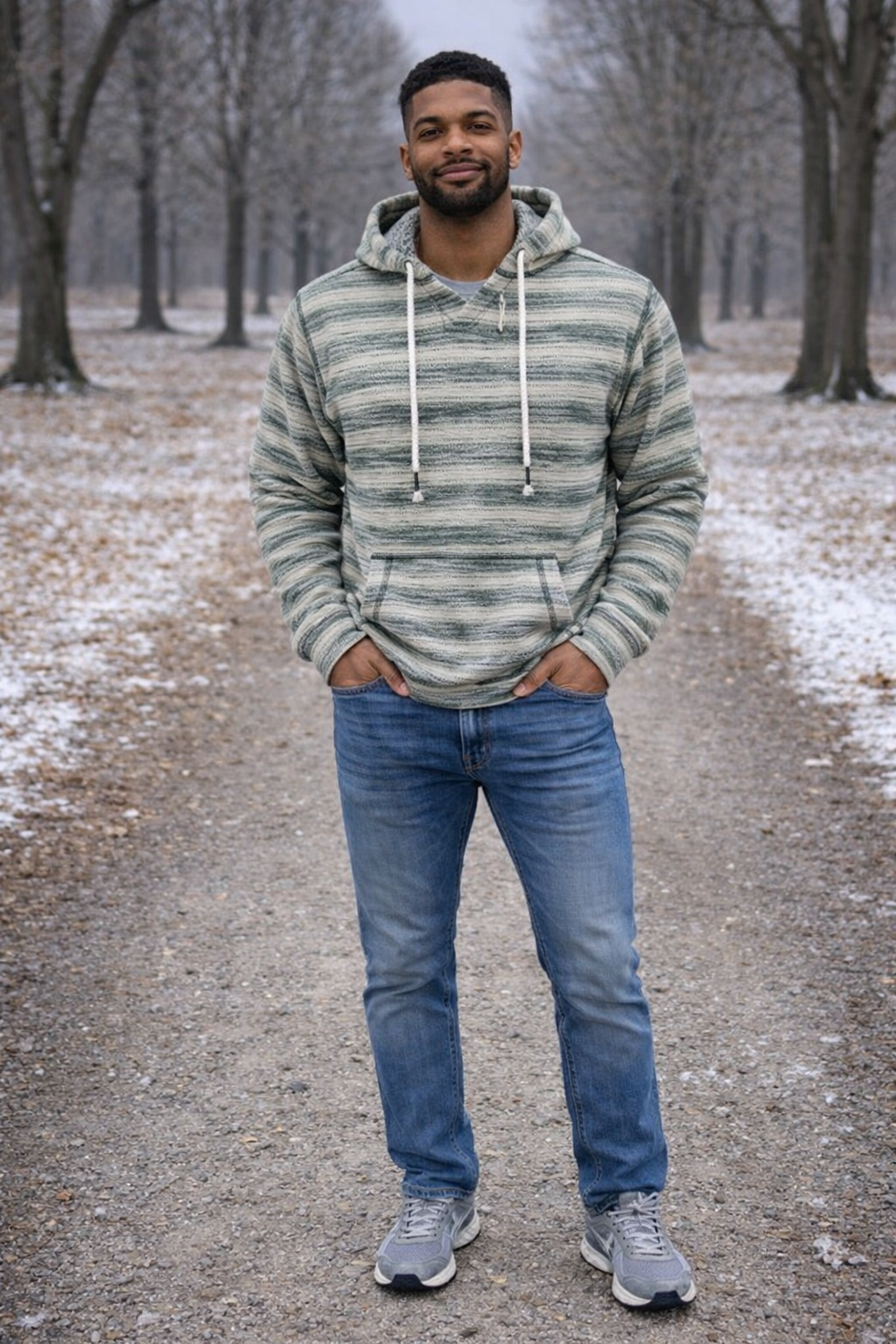 Basix of America Men Reverse Terry Hooded Printed Sweatshirt - Image 2