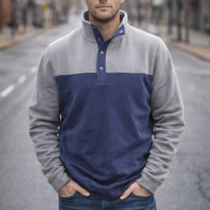 Banana Boat Men UPF 50+ 2 Tone Pollar Fleece Jacket With Snaps