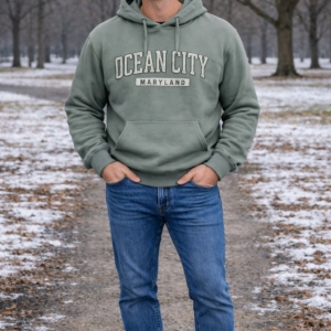 Basix of America Garment Dye Crew Neck Pullover Hooded Sweatshirt