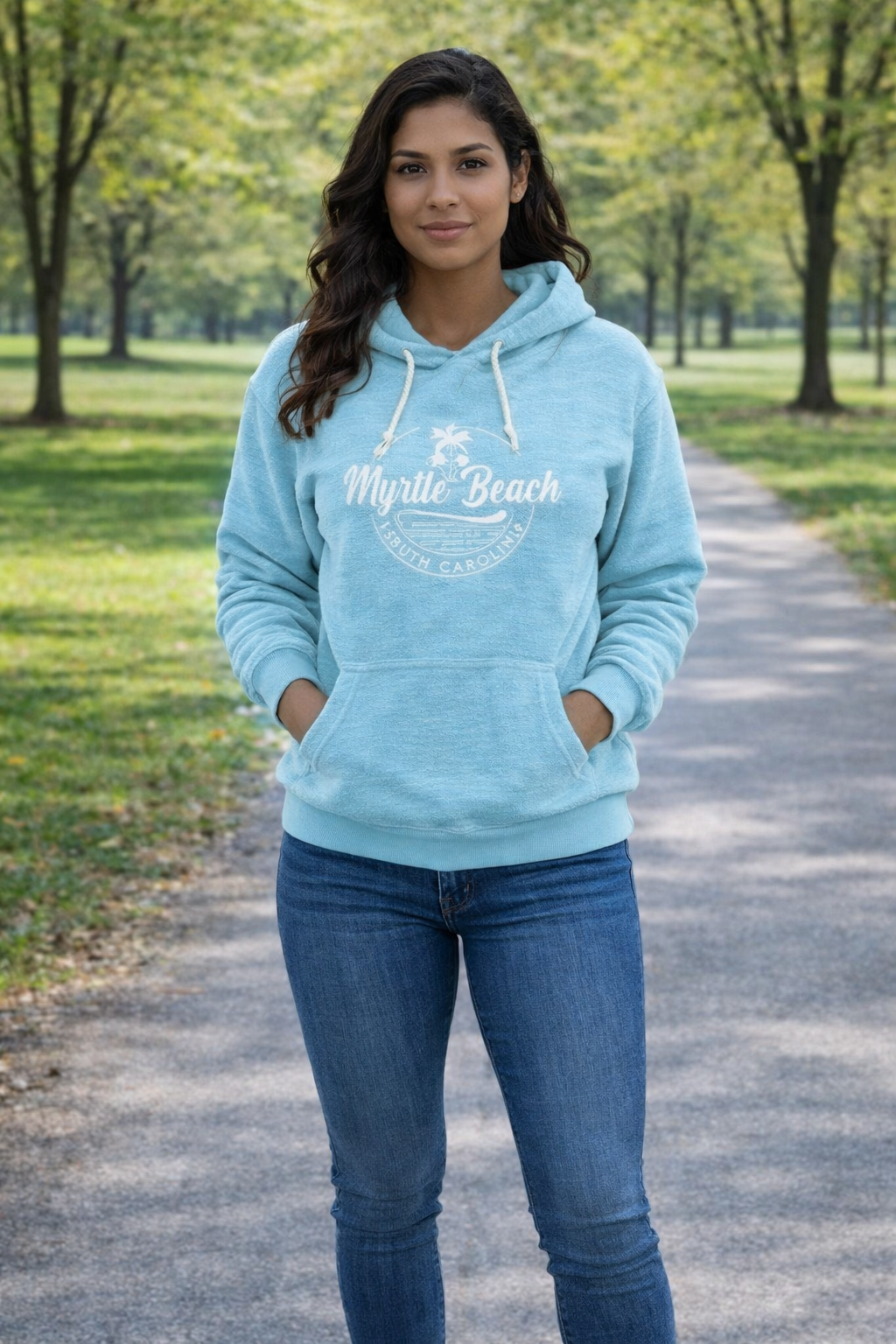 Basix of America Reverse Slub Hooded Pullover Sweatshirt With Front Pocket - Image 2
