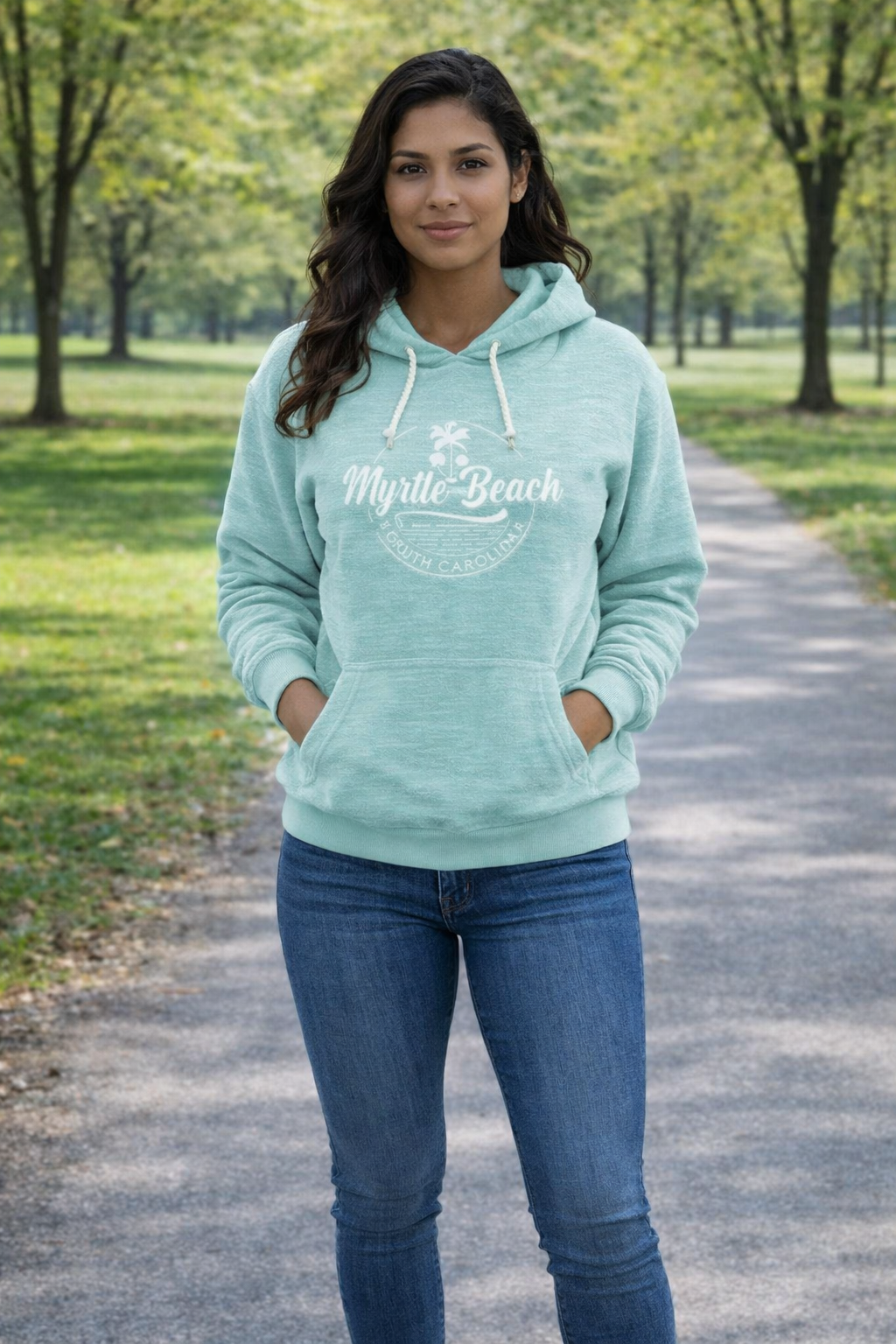 Basix of America Reverse Slub Hooded Pullover Sweatshirt With Front Pocket