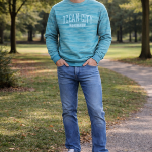 Basix of America UPF+ Crew Neck Space Dye Fabrics Pull-on Sweatshirt
